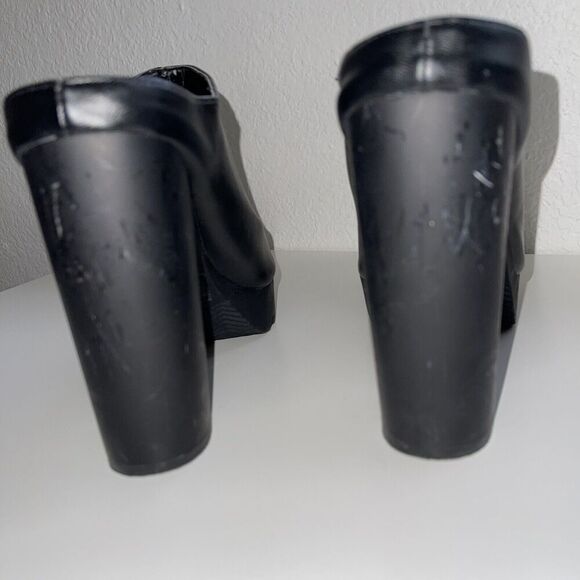 Qupid Y2K Peep Toe Chunky Platform Heeled Sandals Whimsygoth Grunge Black Sz 8 - Picture 7 of 10